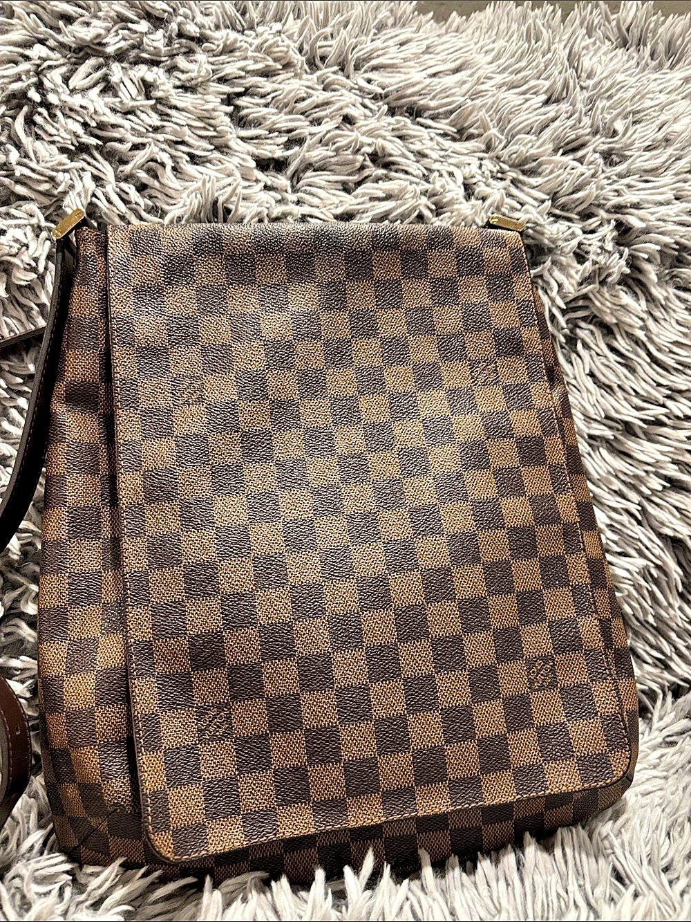 Louis Vuitton Musette GM Checkered Crossbody Bag in Brown